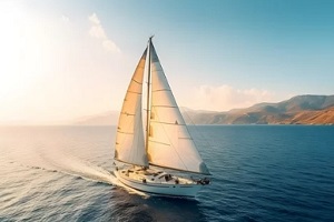 yatch in the ocean