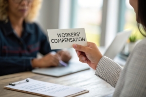 Retail Store Owners Discussing Workers Compensation Before Hiring Employee