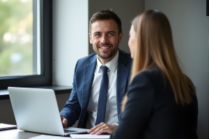 Restaurant Insurance Agent Discussing Policy with Owner